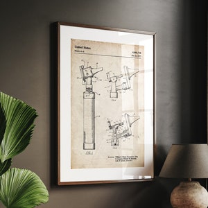 Otoscope 1977 Patent Print, Doctors Office Decor, Medical Wall Art, Student Gifts For Doctor, Nurses, Surgeons, Dorm Art