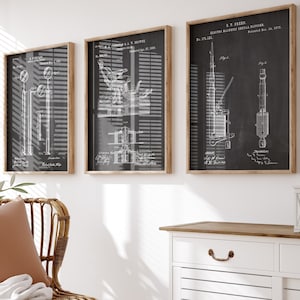 Zahnarzt 3er Set Patentdruck, Büro Wandkunst, Wartezimmer Dekor, Zahnarzt Geschenk, Zahnheilkunde Poster, Geschenk für Krankenschwester, Kunstwerk