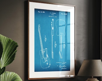 Telecaster 1951 Guitar Patent Blueprint Art Print