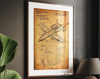 A10 Warthog Aircraft 1985 Patent Print, Aviation Wall Art, Airplane Poster, Air Force Gift, Pilot Gifts, Aircraft Art, Office Decor