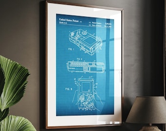 Handheld Games Console 1993 Patent Print, Gaming Wall Art, Gamer Decor, Bedroom Posters, Dorm Decor, Retro Console Artwork