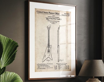 Gibson Les Paul Guitar Patent Print Poster - Gibson Guitar - Guitar ...