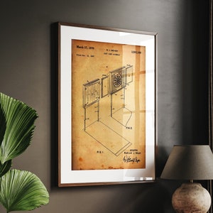 Impresión de patente de dardos de 1970, decoración de salas de juegos, arte mural de pub, ilustraciones de bar, pósteres de bares deportivos, regalo de dardos