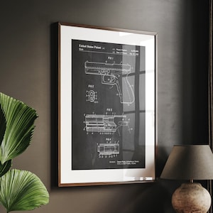 Glock 1985 Patent Druck, Militär Ruhestand Geschenk, Armee Dekor, Schlafzimmer Drucke, Büro Wand Kunst, Geschenk für Soldaten, Shooting Poster