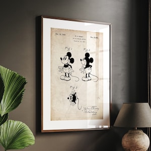 Playroom Decor, Kids Wall Art, Nursery Poster, Children’s Room Prints, Mickey Mouse 1929 Patent Print