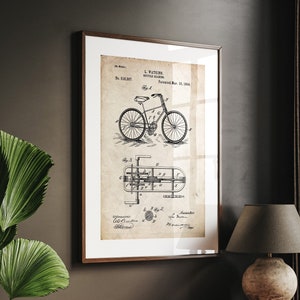 Velocipede Bicycle 1890 Patent Print, Cycling Gifts, Bike Wall Art, Cyclist Gift For Him, Her, Sports Decor, Office Artwork, Bedroom Posters