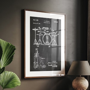 Practice Drum Set Patent Print, Music Room Decor, Studio Wall Art, Bedroom Poster, Drummer Gift, Player Gift, Drums Artwork