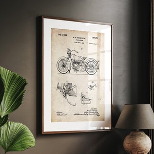 Motorcycle Cycle Support 1928 Patent Print, Motorcycle Wall Art, Biker Gift, Motorbike Art, Garage Decor, Man Cave Artwork