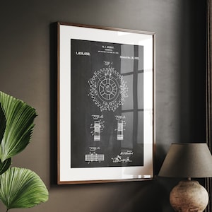 Cogwheel 1922 Patent Print, Wall Art Poster Engineer Blueprint Decor Gifts