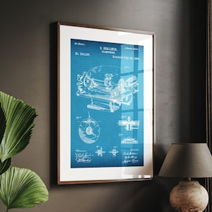 Gramophone 1896 Patent Print Wall Art Poster Music Blueprint Gifts