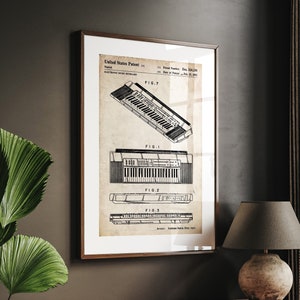 Keyboard 1992 Patent Print Wall Art Poster Blueprint Gifts