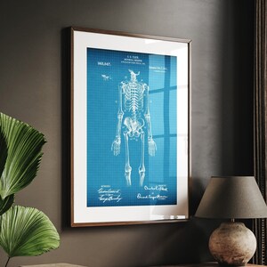 Anatomical Skeleton 1911 Patent Print Anatomy Poster, Medical Student Gift, Muscle Poster, Doctor Gifts, Surgeon Wall Art, Nurse Decor