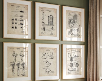 Badezimmer Bilder, Toilette Wand Kunst, Büro Toiletten Dekor, Vintage Kunstwerk Patent Plakate, Arbeitsplatz Kunst