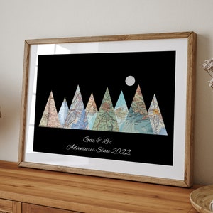 Custom Map Print, Personalised Travel Wall Art, Customised Couples Gift, Any Location, Personalized City Map Print, Country Map Poster Decor