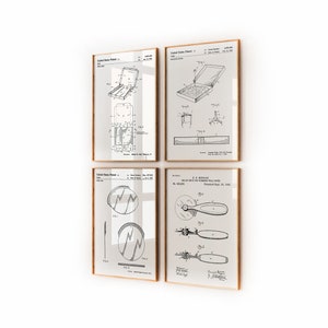 Pizza Set Of 4 Patent Prints, Restaurant Wall Art, Kitchen Poster, Cafe Decor, Pizza Shop Artwork