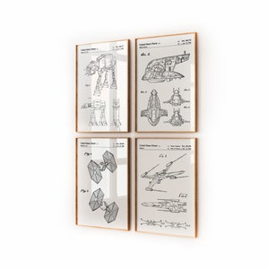 Star Wars Patent Prints Set: AT-AT, Slave-1, Tie Fighter, X-Wing