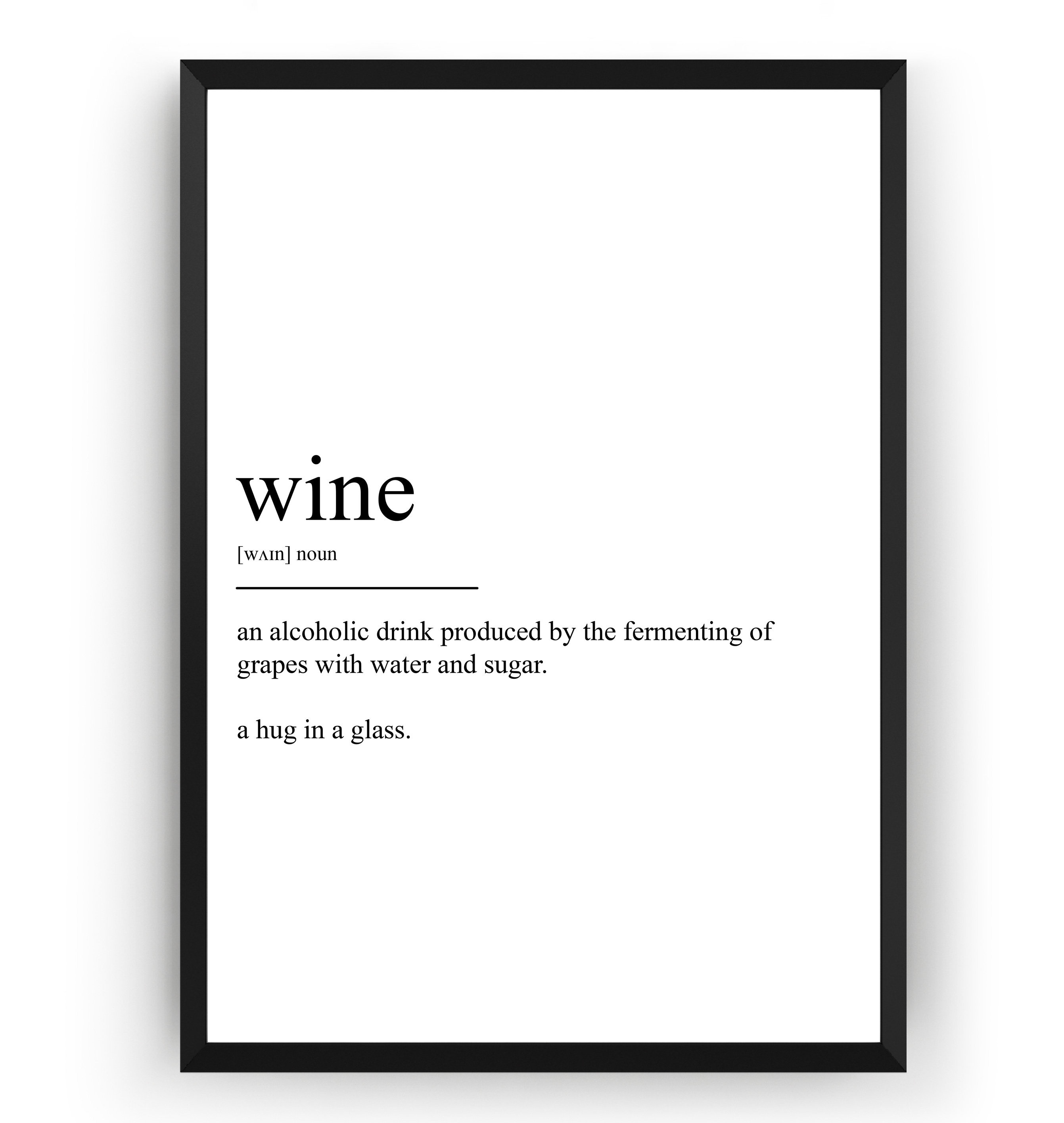 Wine Definition Print Etsy