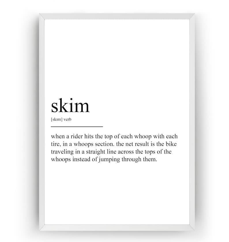 Skim Definition Print Etsy Ireland