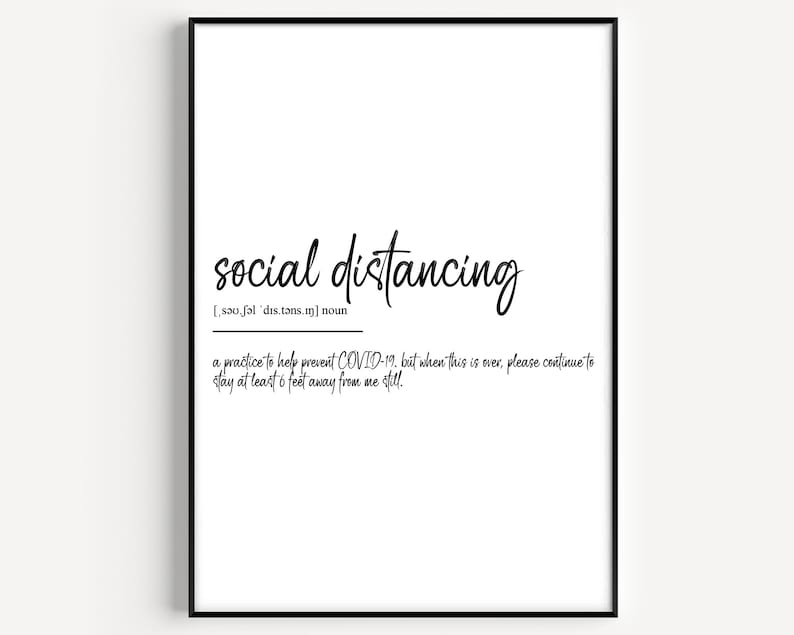 Social Distancing Definition Print - Etsy