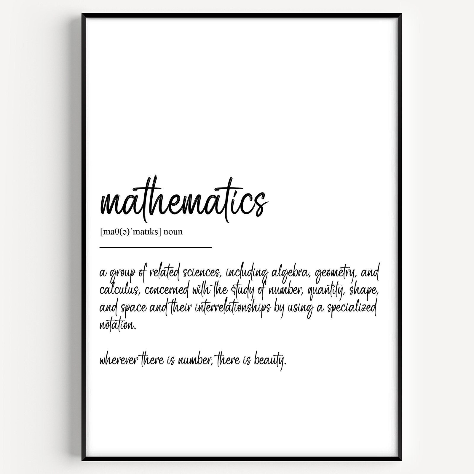 Mathematics Definition Print