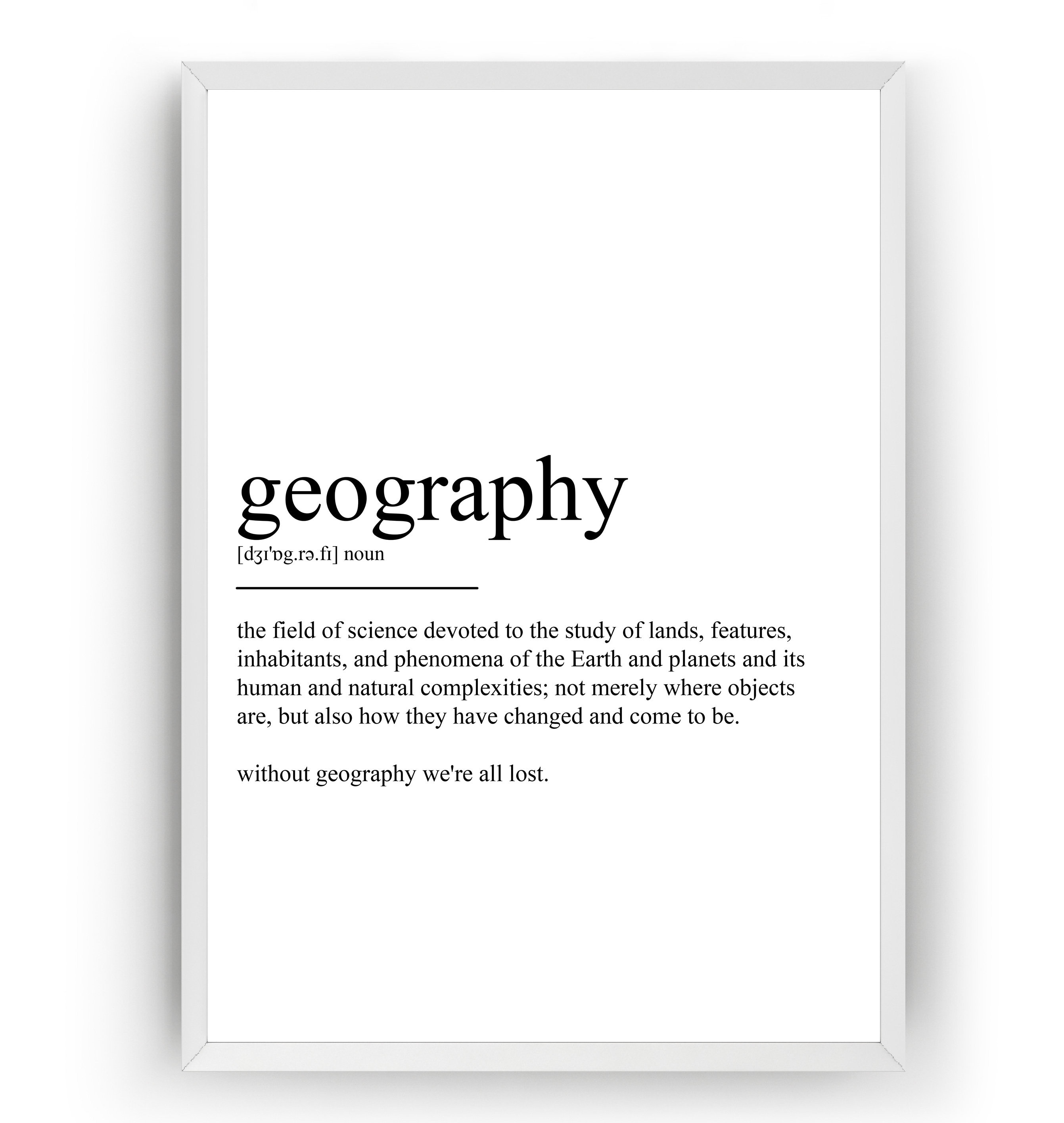 Geography Definition Print Etsy