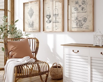 Board Game Set Of 3 Patent Prints, Games Room Wall Art, Board Game Gifts, Office Decor, Bedroom Poster
