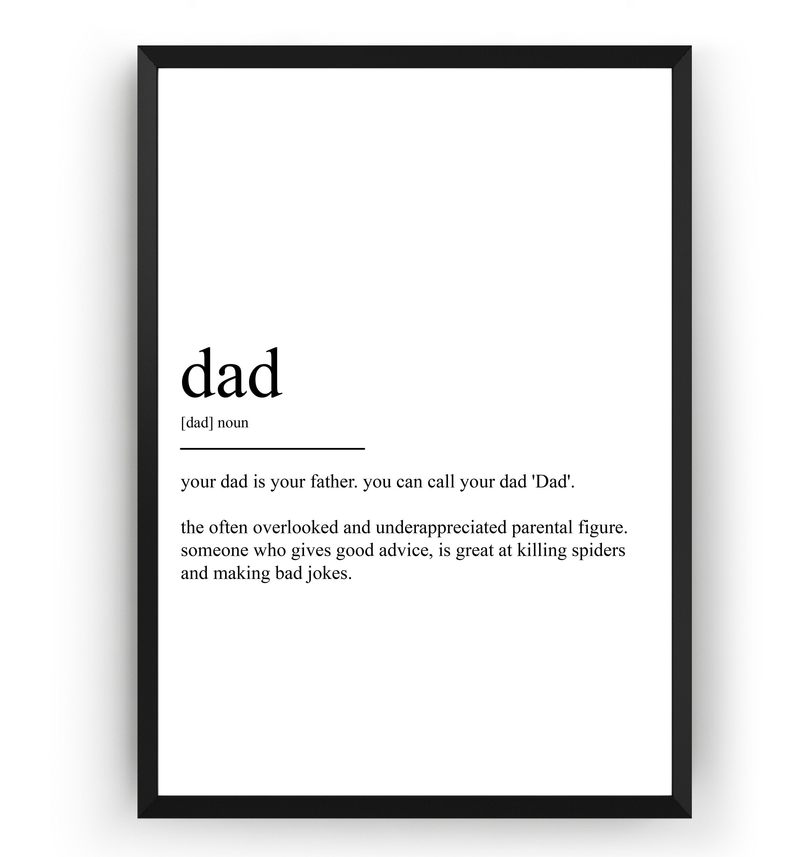 Dad Definition Print Etsy UK