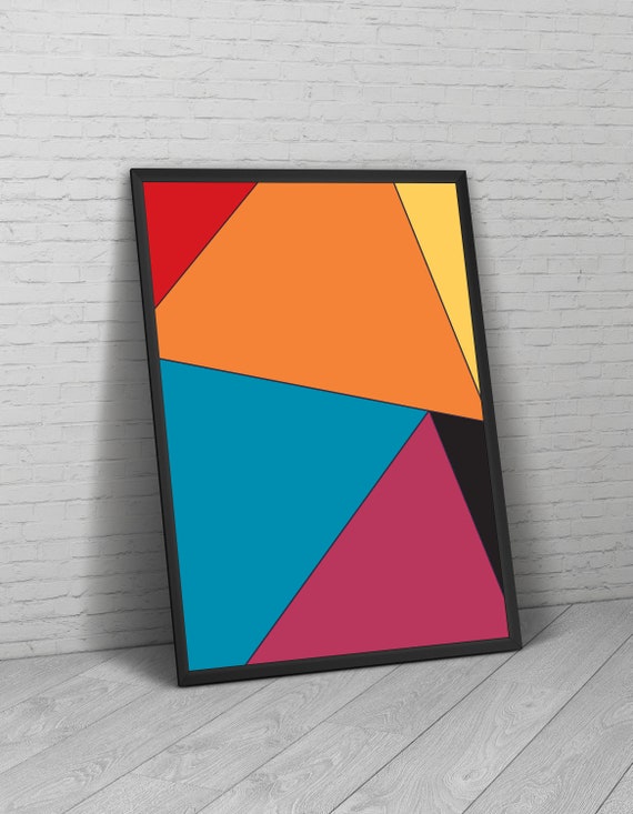 北欧 Abstract Geometric Artwork ポスター A1版 Geometric Art, Abstract Print, Scandinavian Poster, Nordic Decor