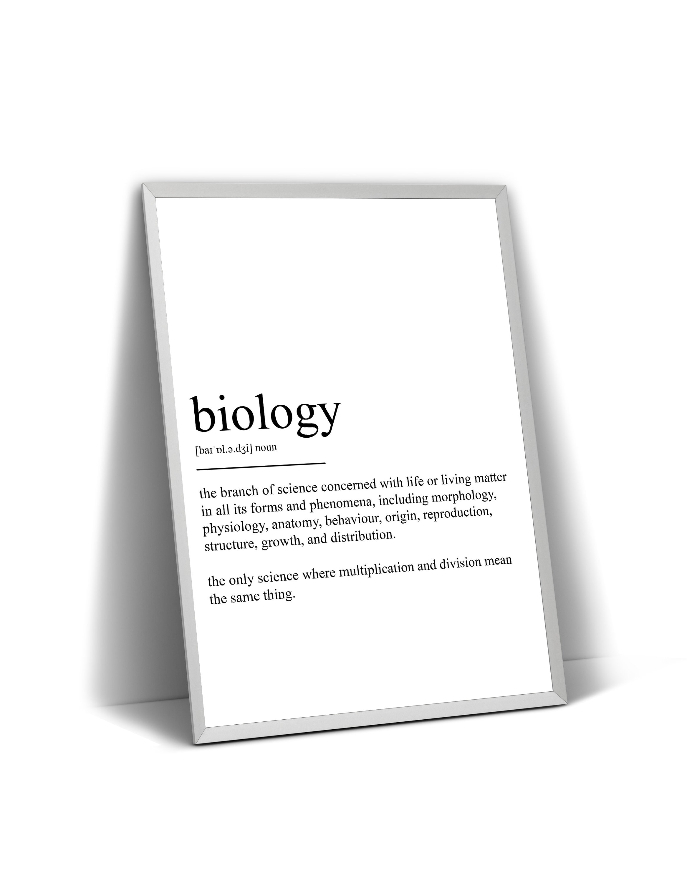 Biology Definition Print Etsy