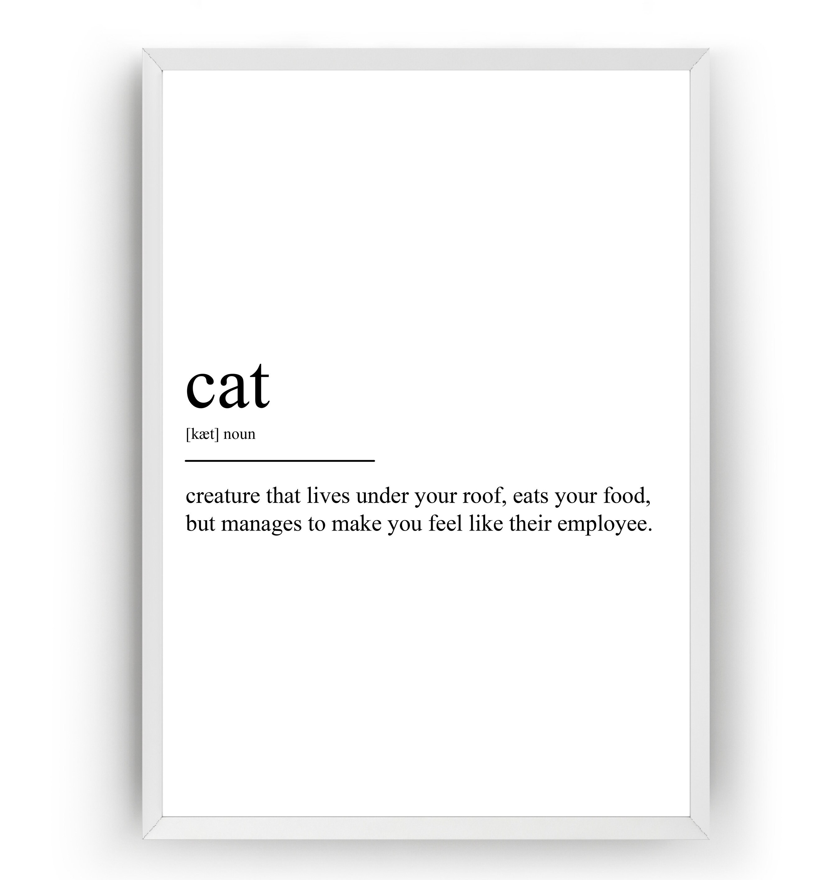 Cat Definition Print Version 2 Etsy UK