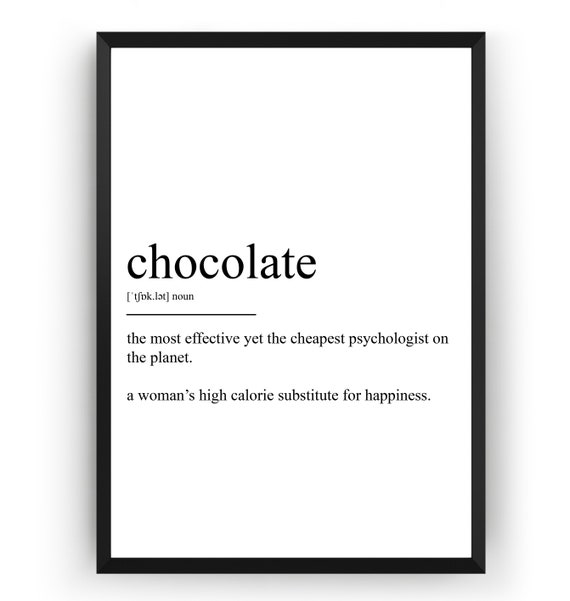 Chocolate Definition Print Etsy