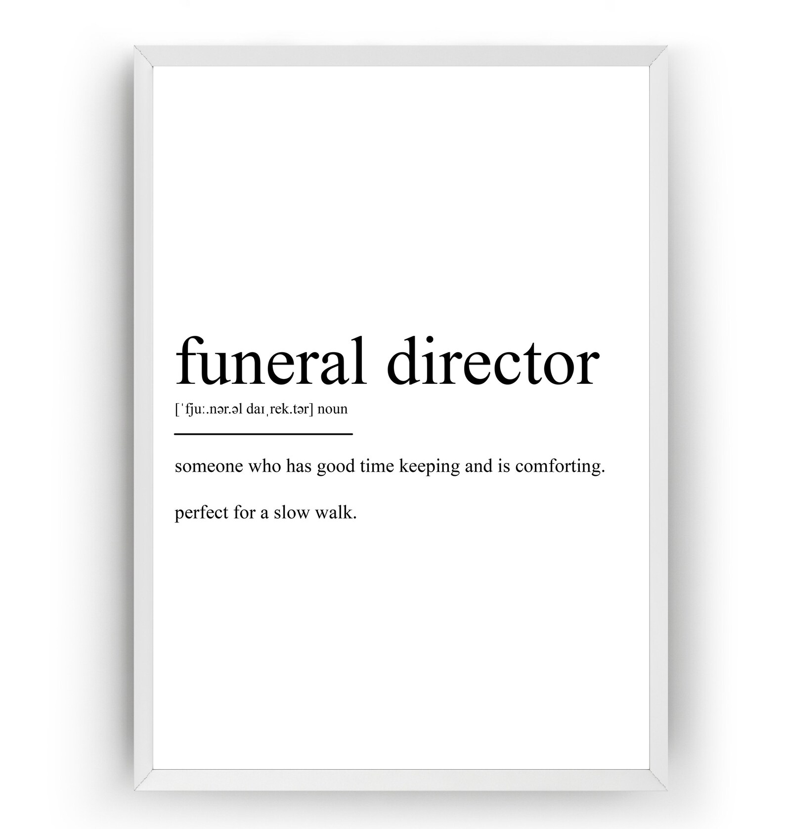 Funeral Director Definition Print Etsy