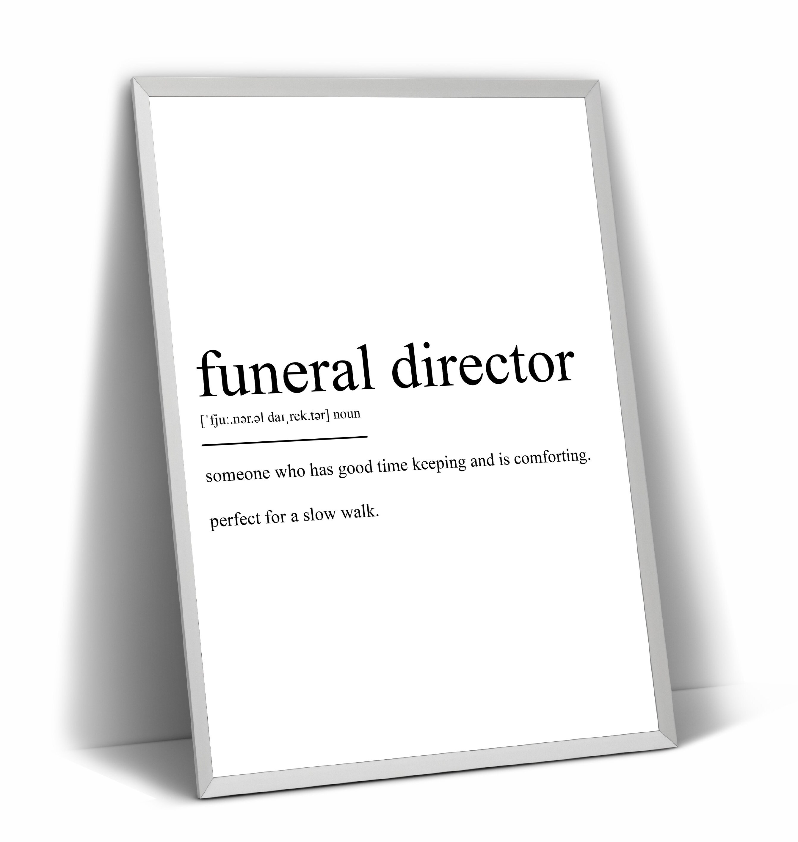 Funeral Director Definition Print Etsy