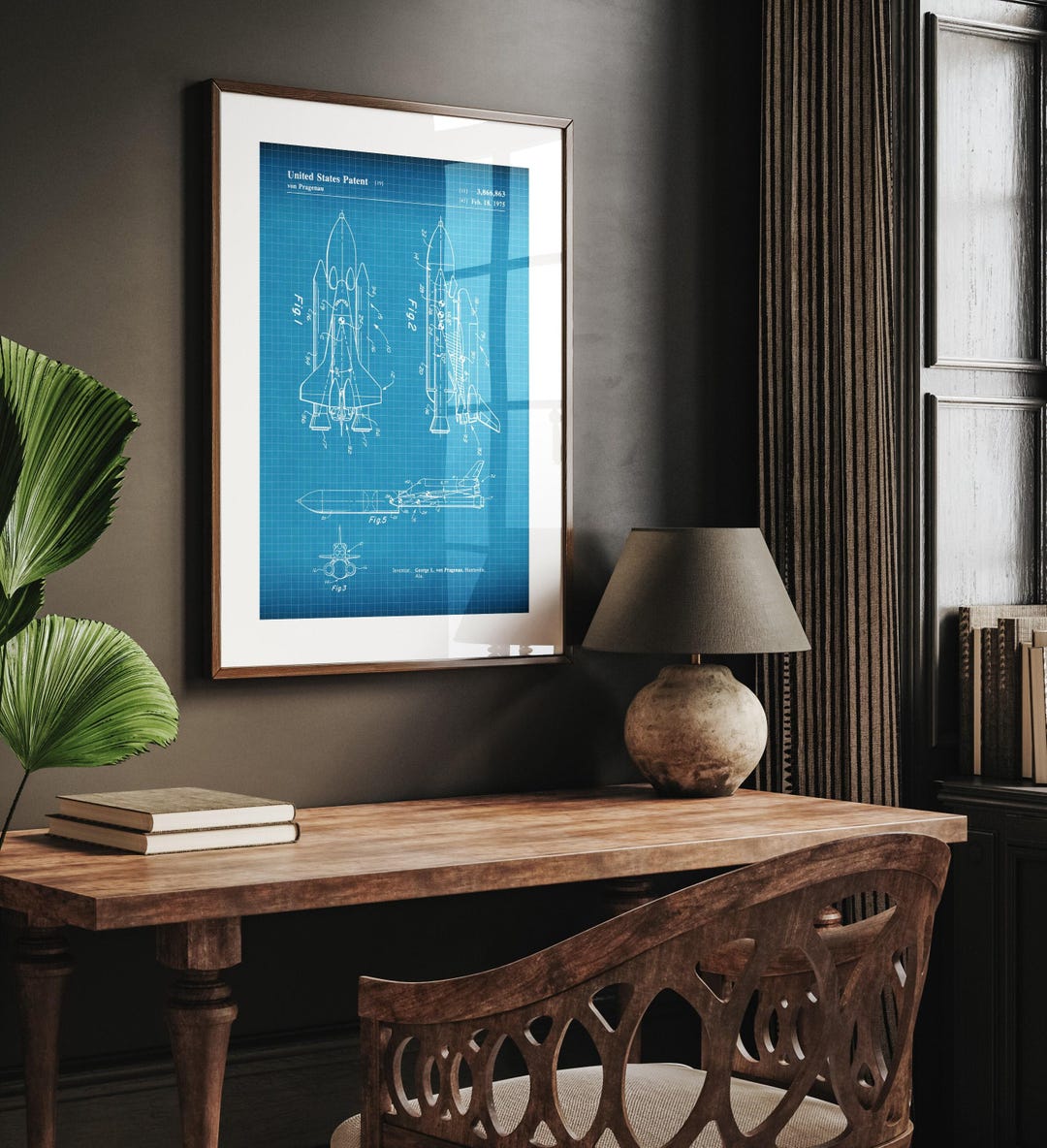 Space Shuttle Patent Print: 1975 NASA Blueprint Art - Etsy