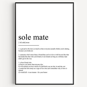 Sole Mate Definition Print