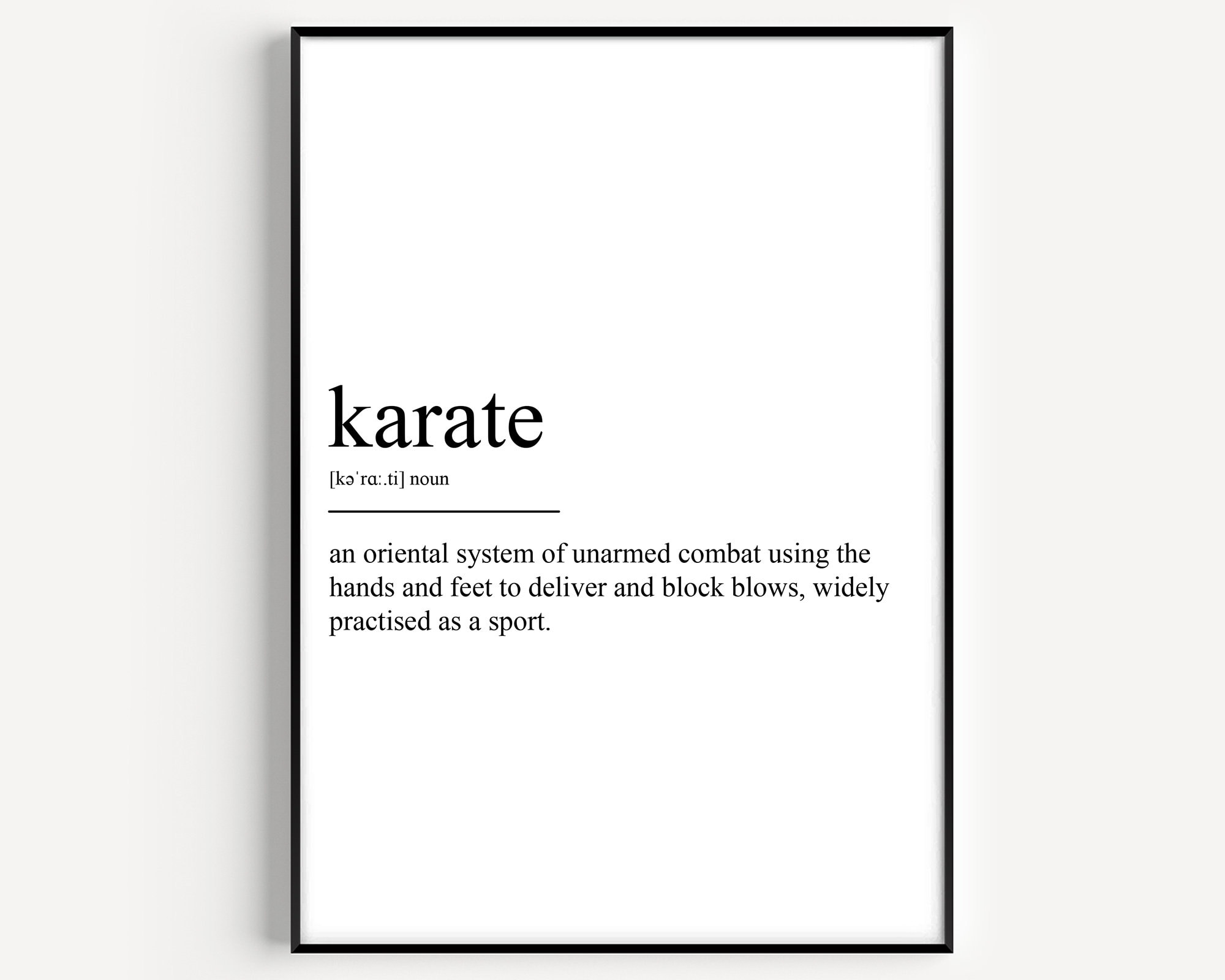 Karate Definition Print - Etsy