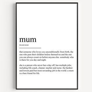 Mum Definition Print - Version 4