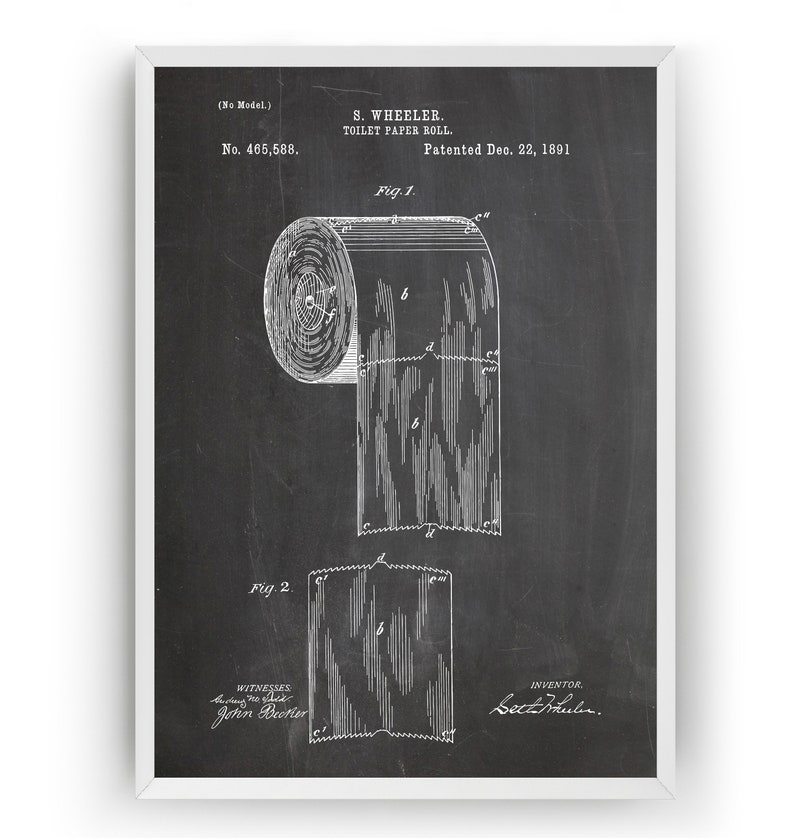 Toilet Roll 1891 Patent Print Wall Art Poster Bathroom Decor Etsy UK