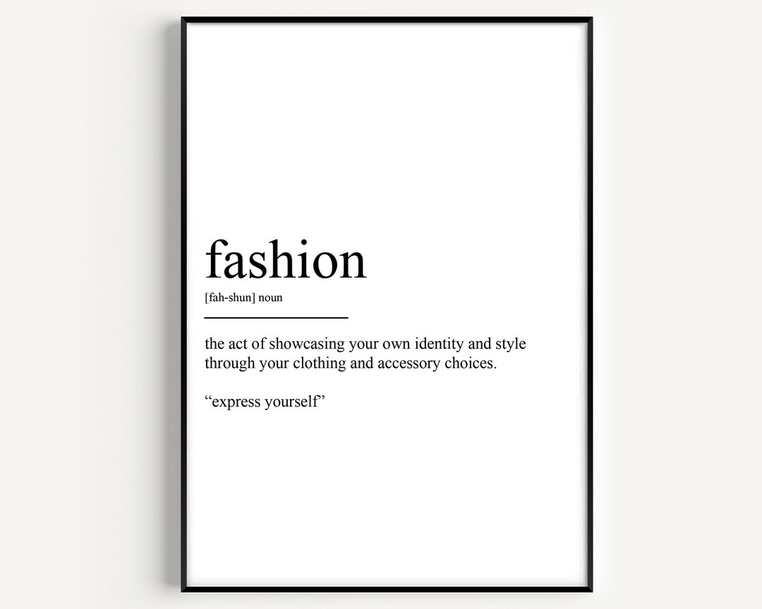 Fashion Definition Print - Etsy