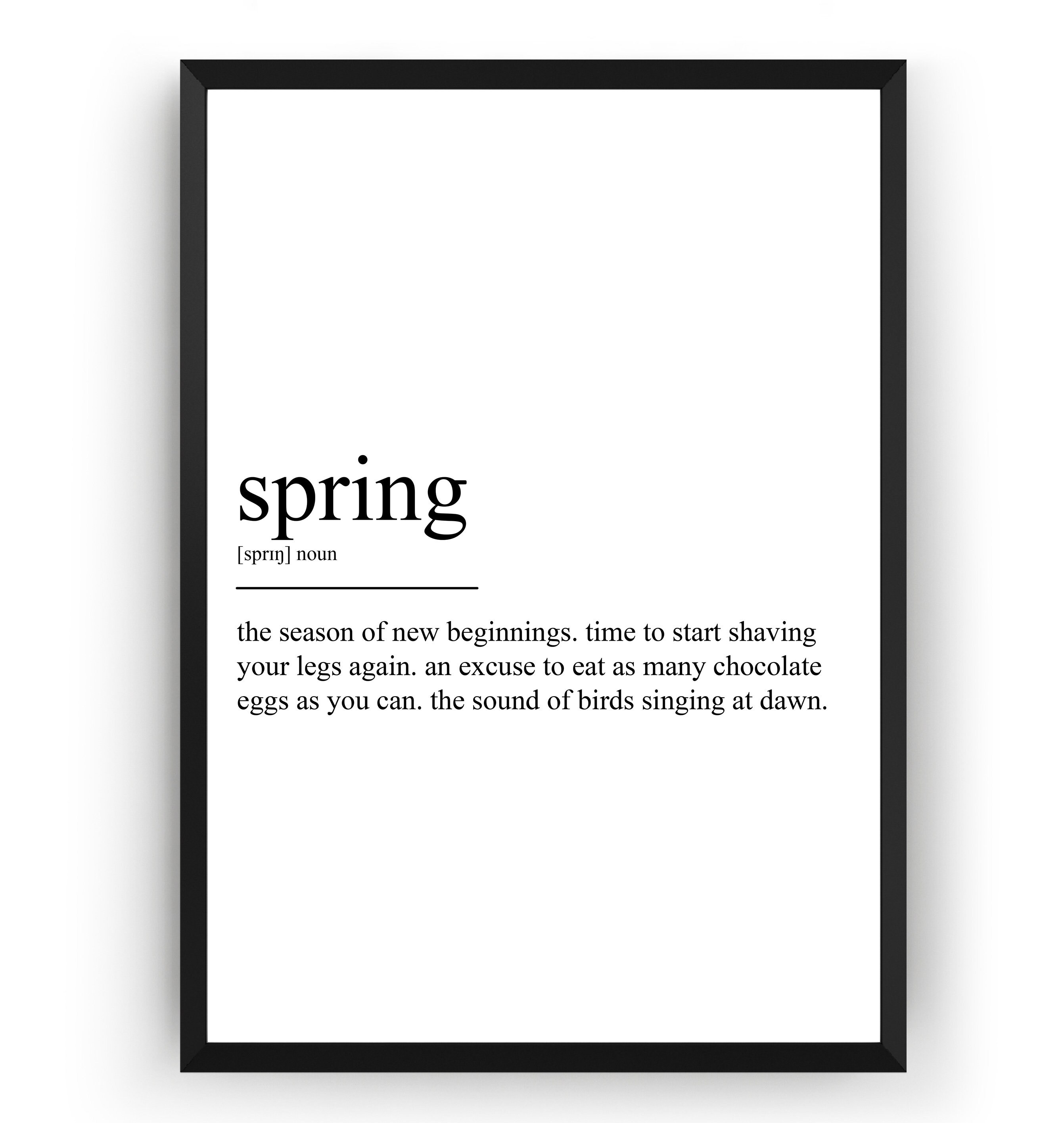 Spring Definition Print Etsy