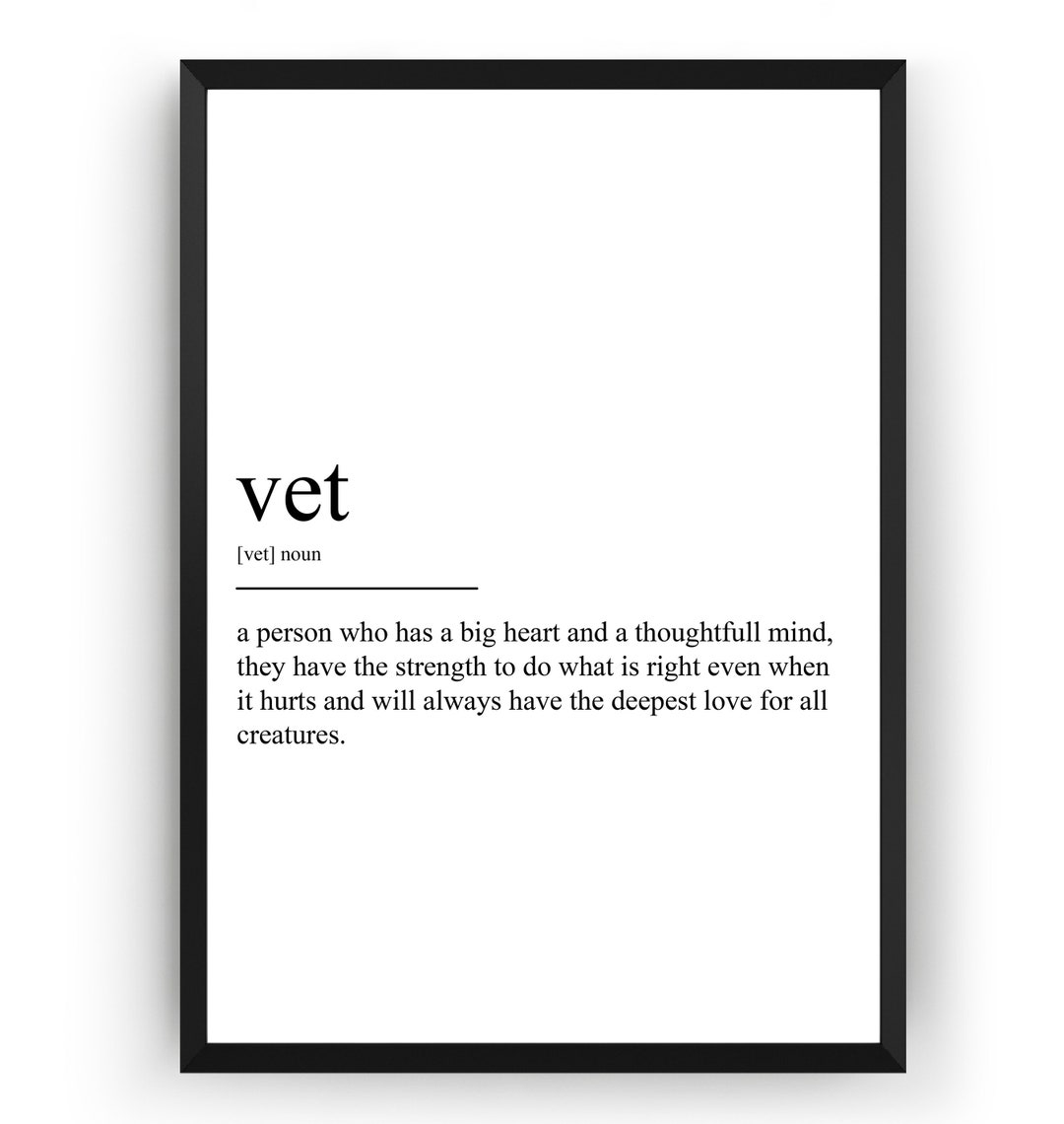 Vet Definition Print Etsy