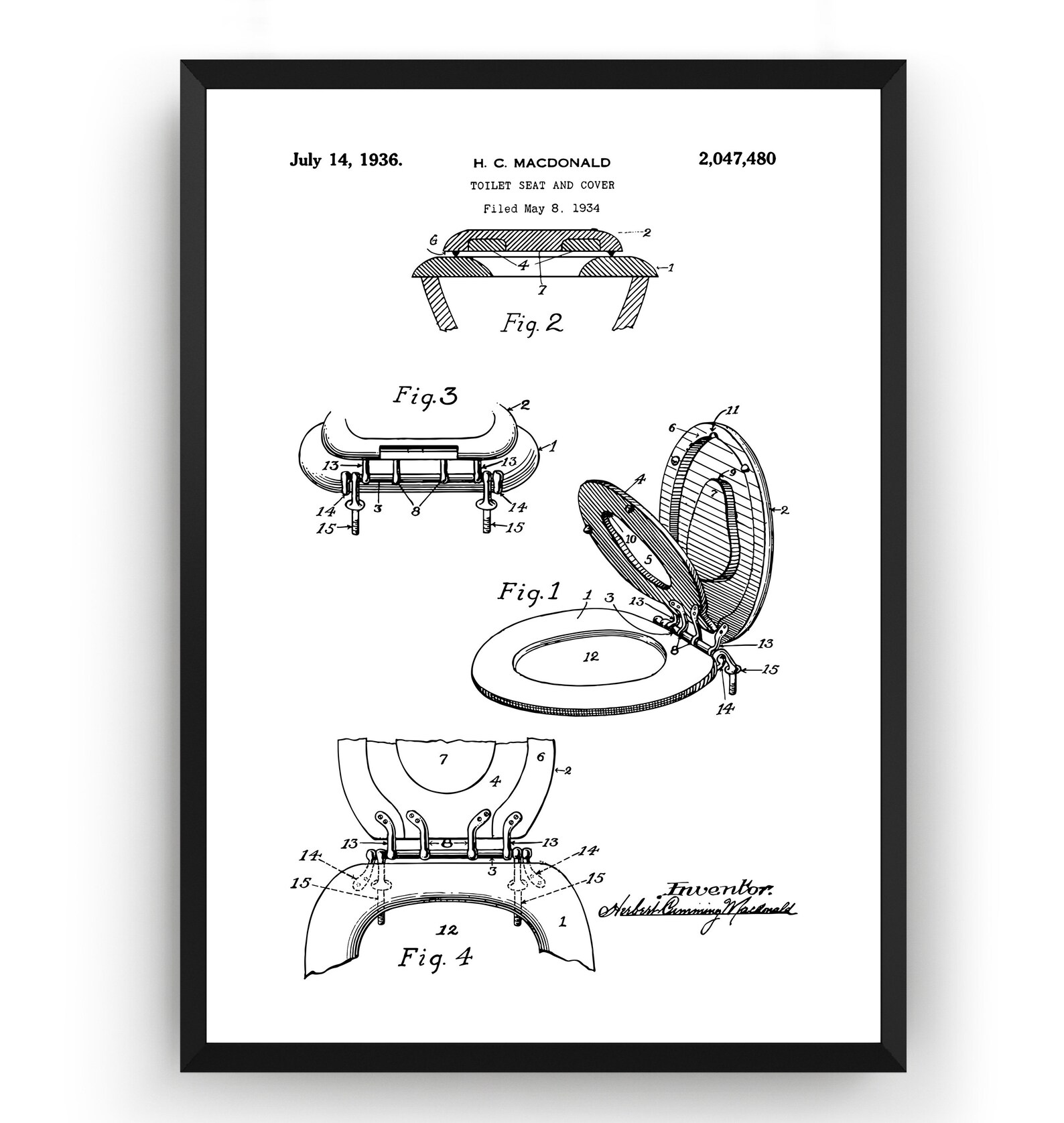 Bathroom Patent Prints Toilet Decor Wall Art Restroom Poster Etsy