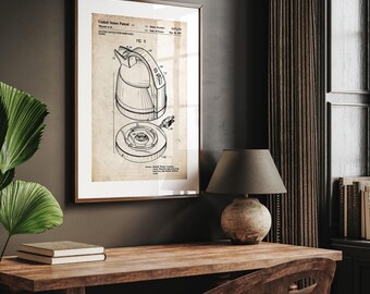 Kettle 1997 Patent Print, Kitchen Wall Art, Coffee Shop Decor, Coffee Gifts, Italian Coffee Artwork, Cafe Poster, Tea Prints