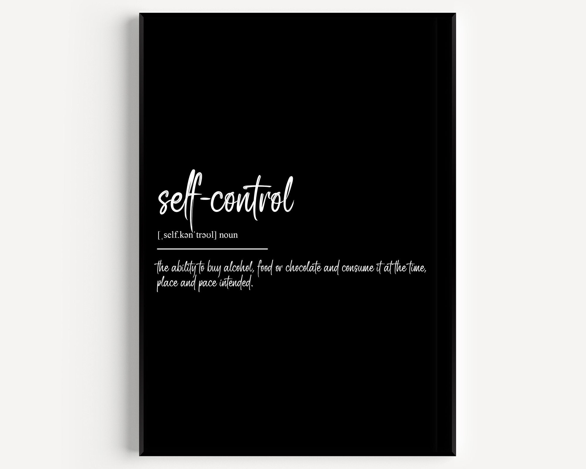 Self Control Definition Print - Etsy