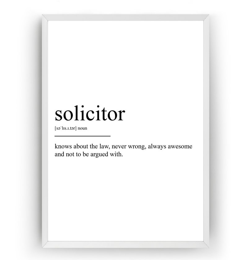 Solicitor Definition Print Etsy