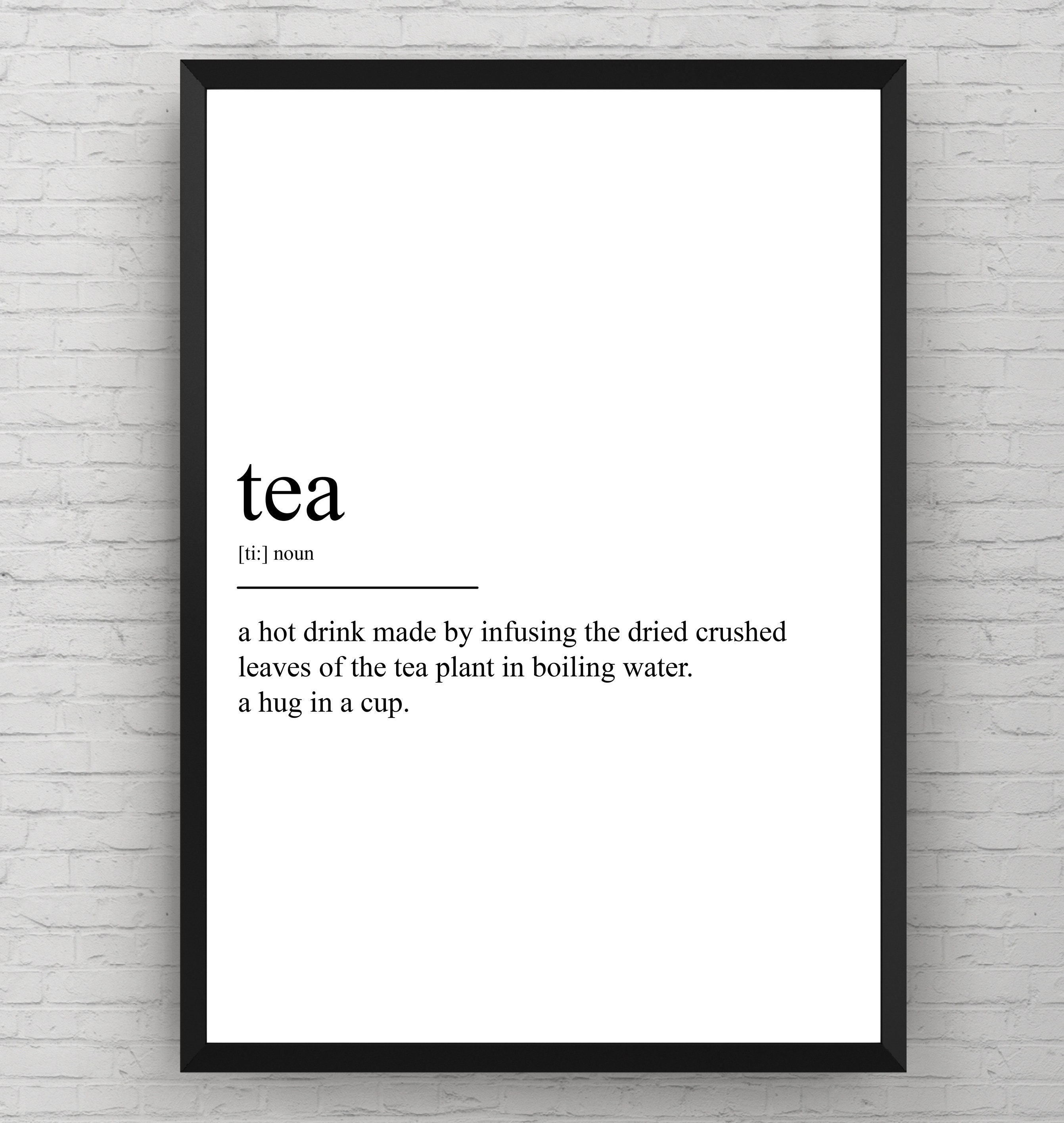 Tea Definition Print Etsy