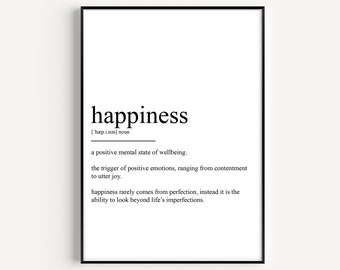 Happiness Definition Print