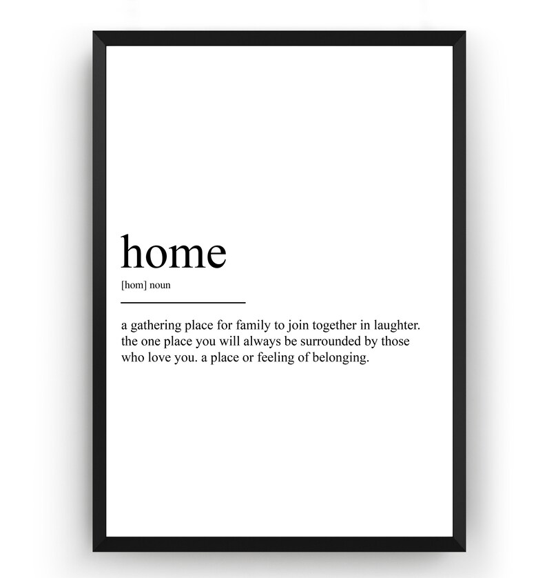 Home Definition Print Etsy UK