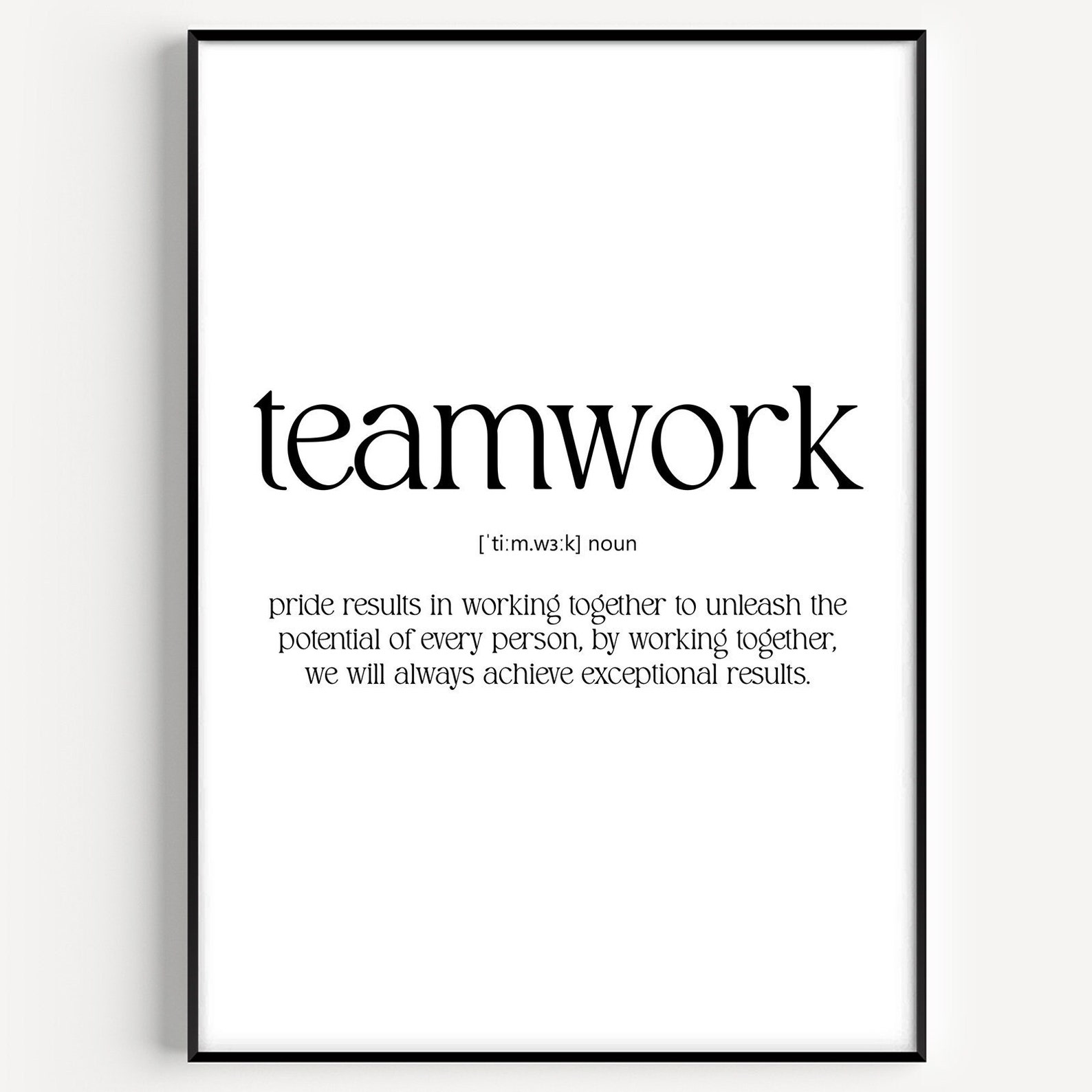 Teamwork Definition Print - Etsy