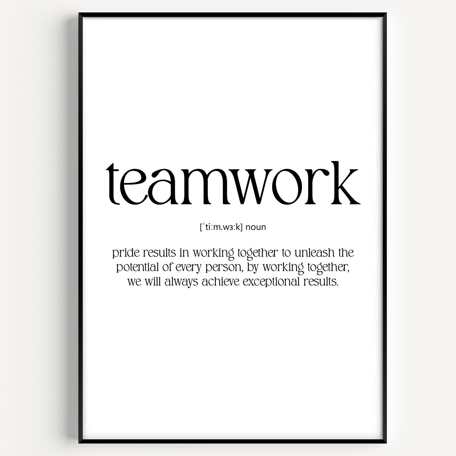 Teamwork Definition Sign Teamwork Definition Print - Etsy